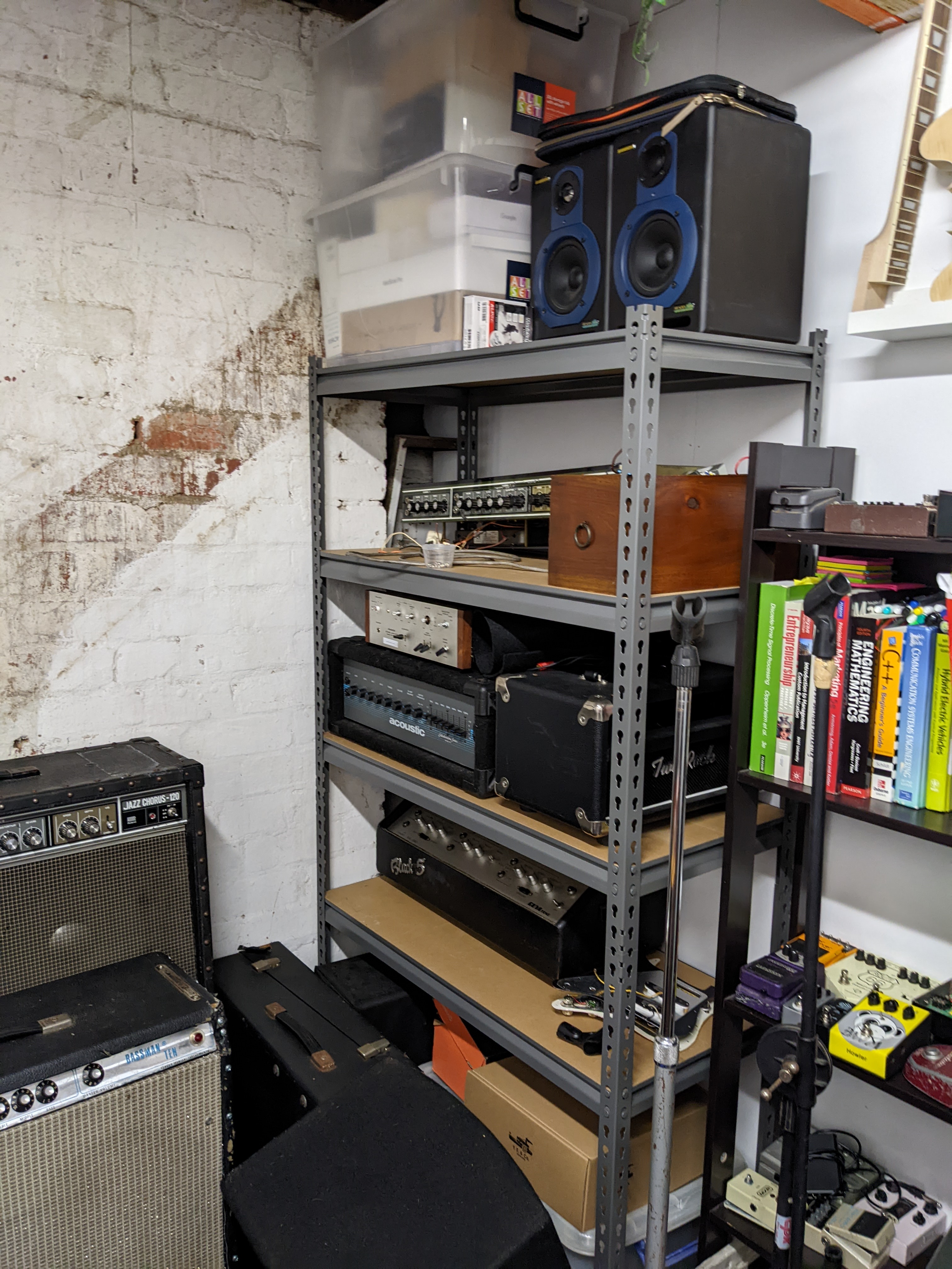 Barkvox studio, workshop, and gear