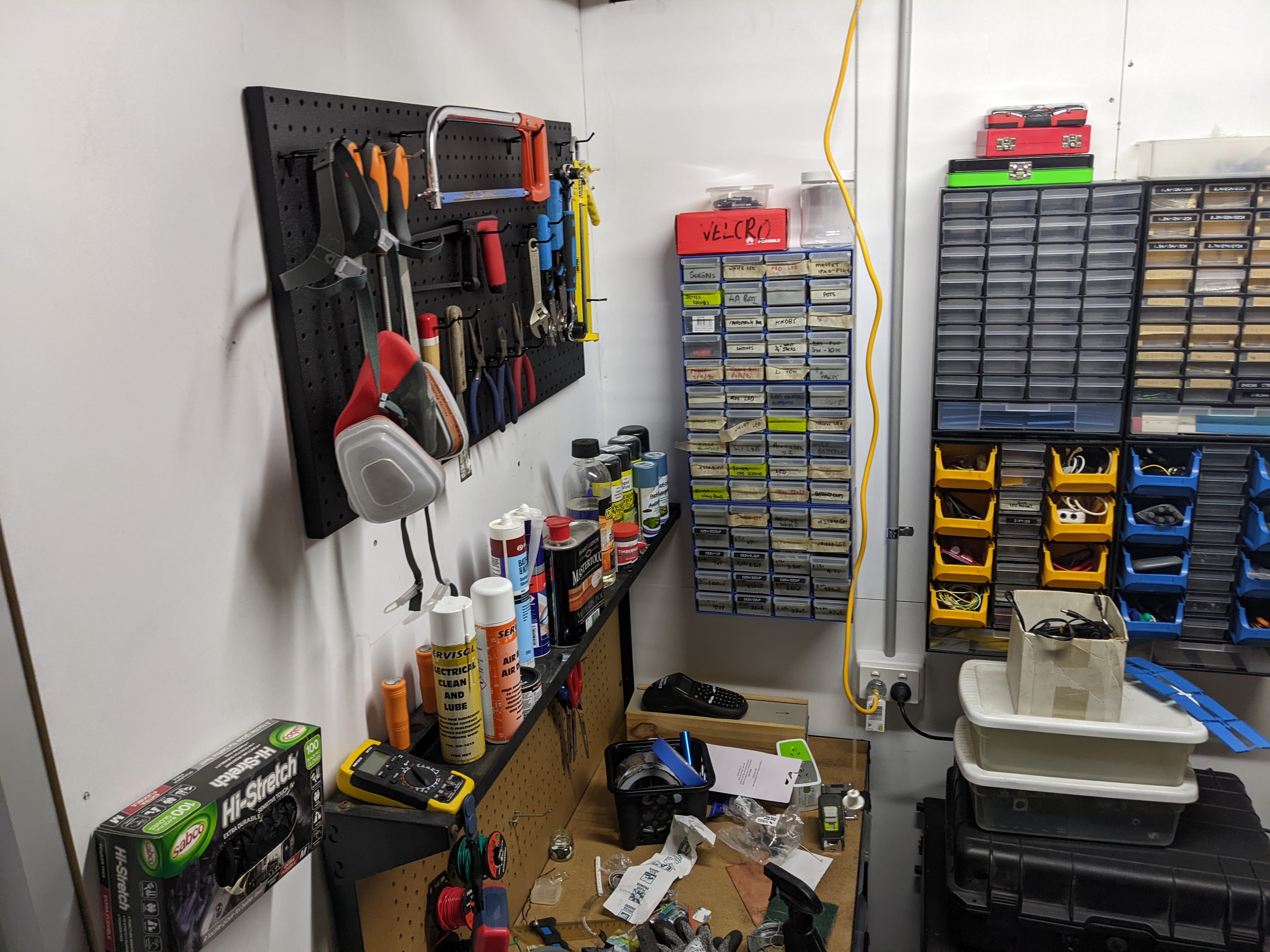 Barkvox studio, workshop, and gear