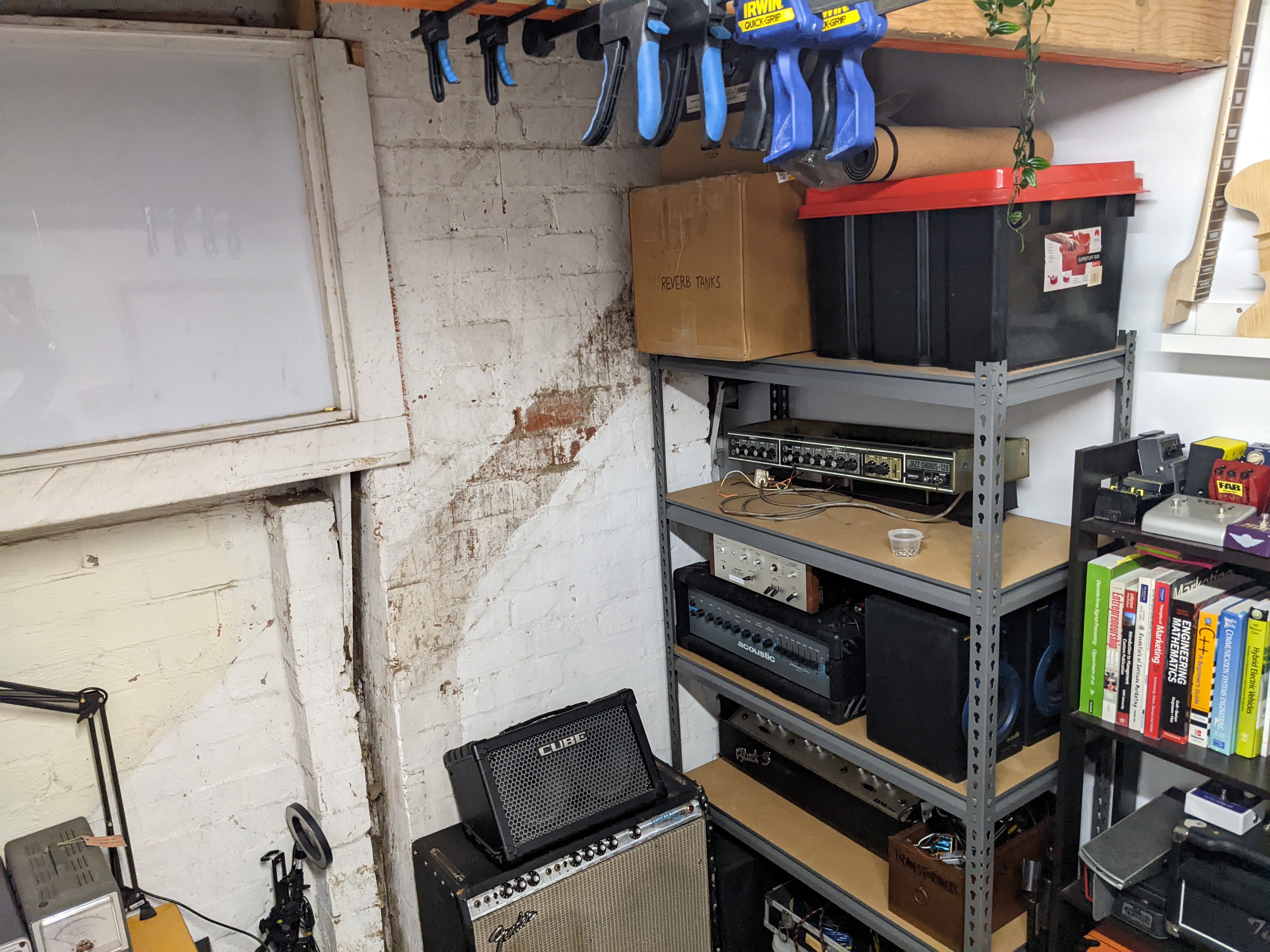 Barkvox studio, workshop, and gear