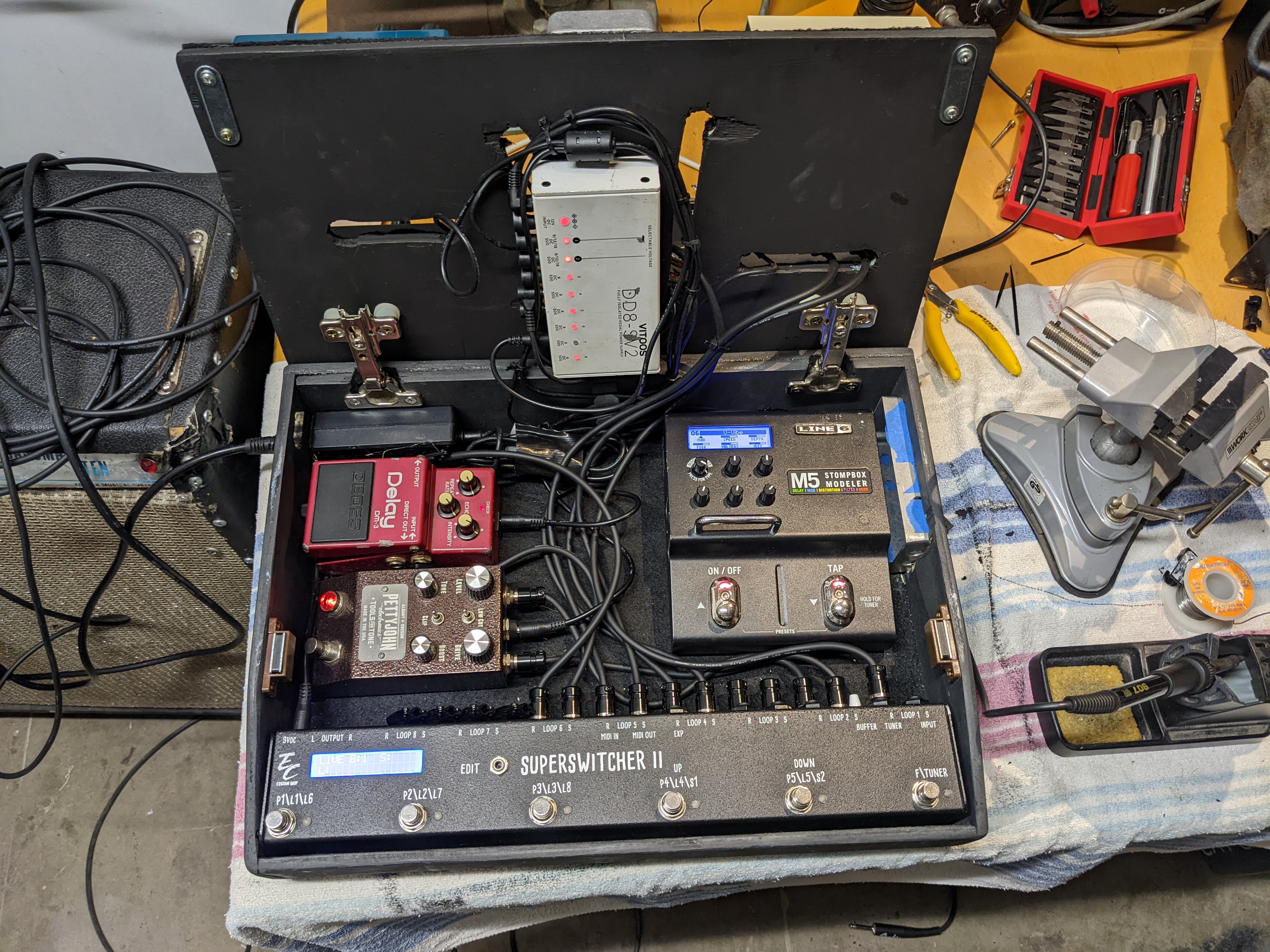 Barkvox studio, workshop, and gear