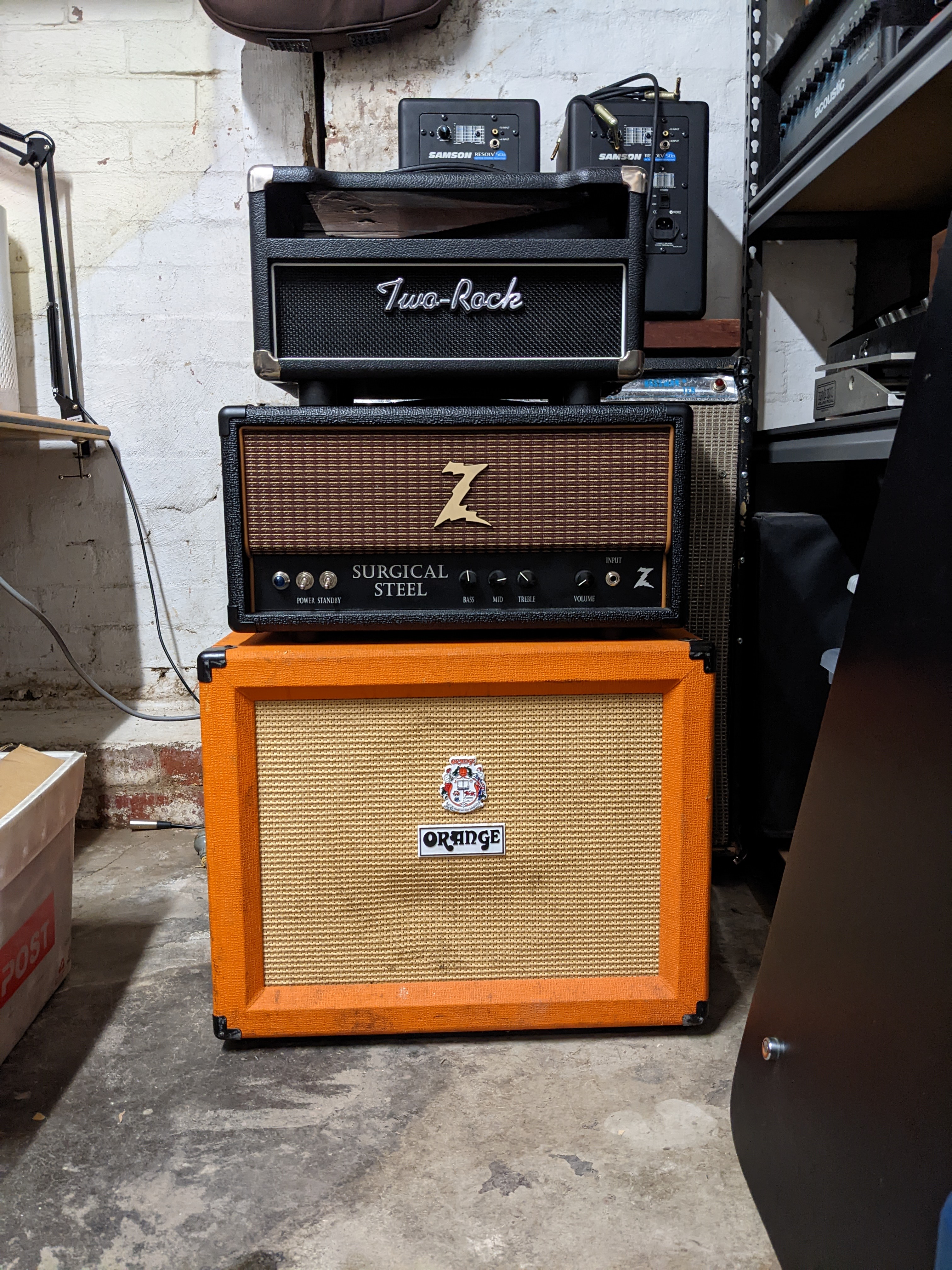 Barkvox studio, workshop, and gear