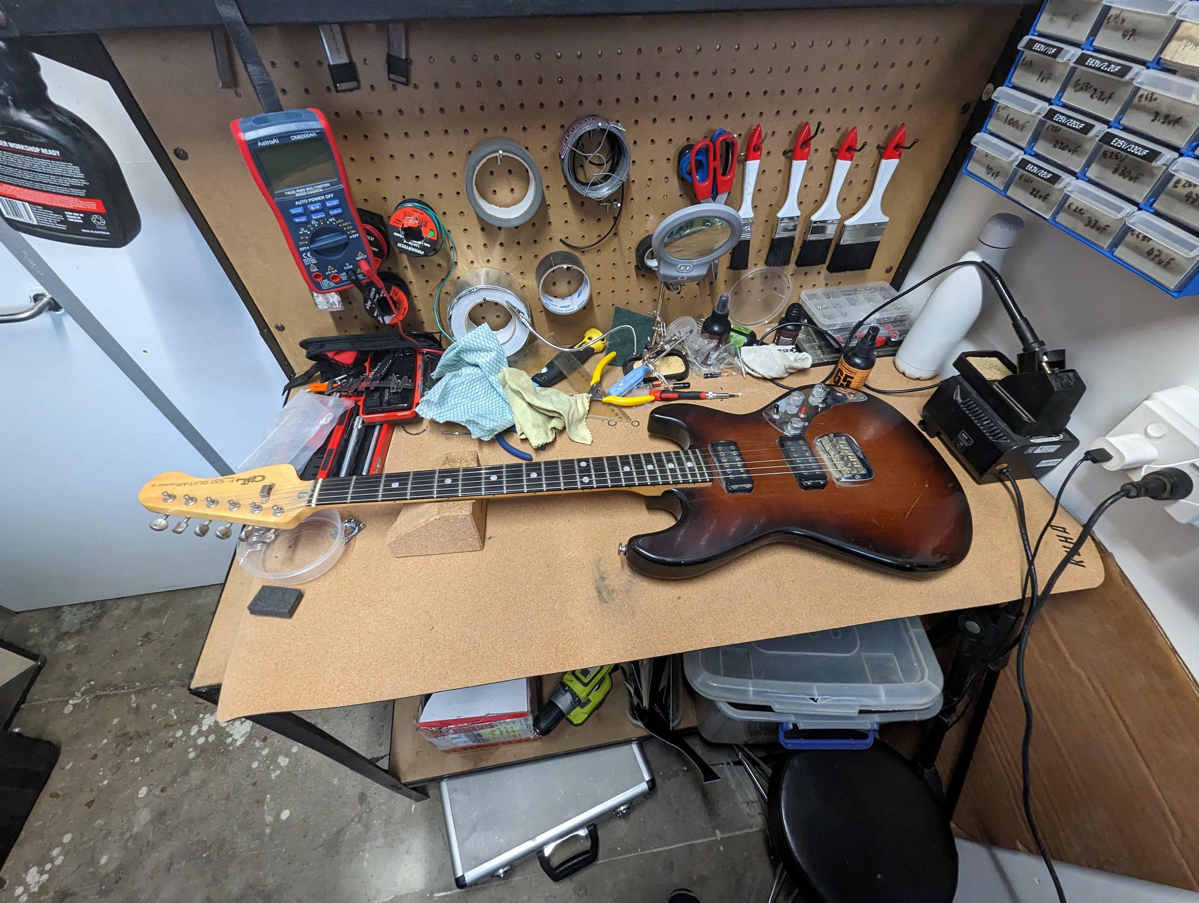 Barkvox studio, workshop, and gear