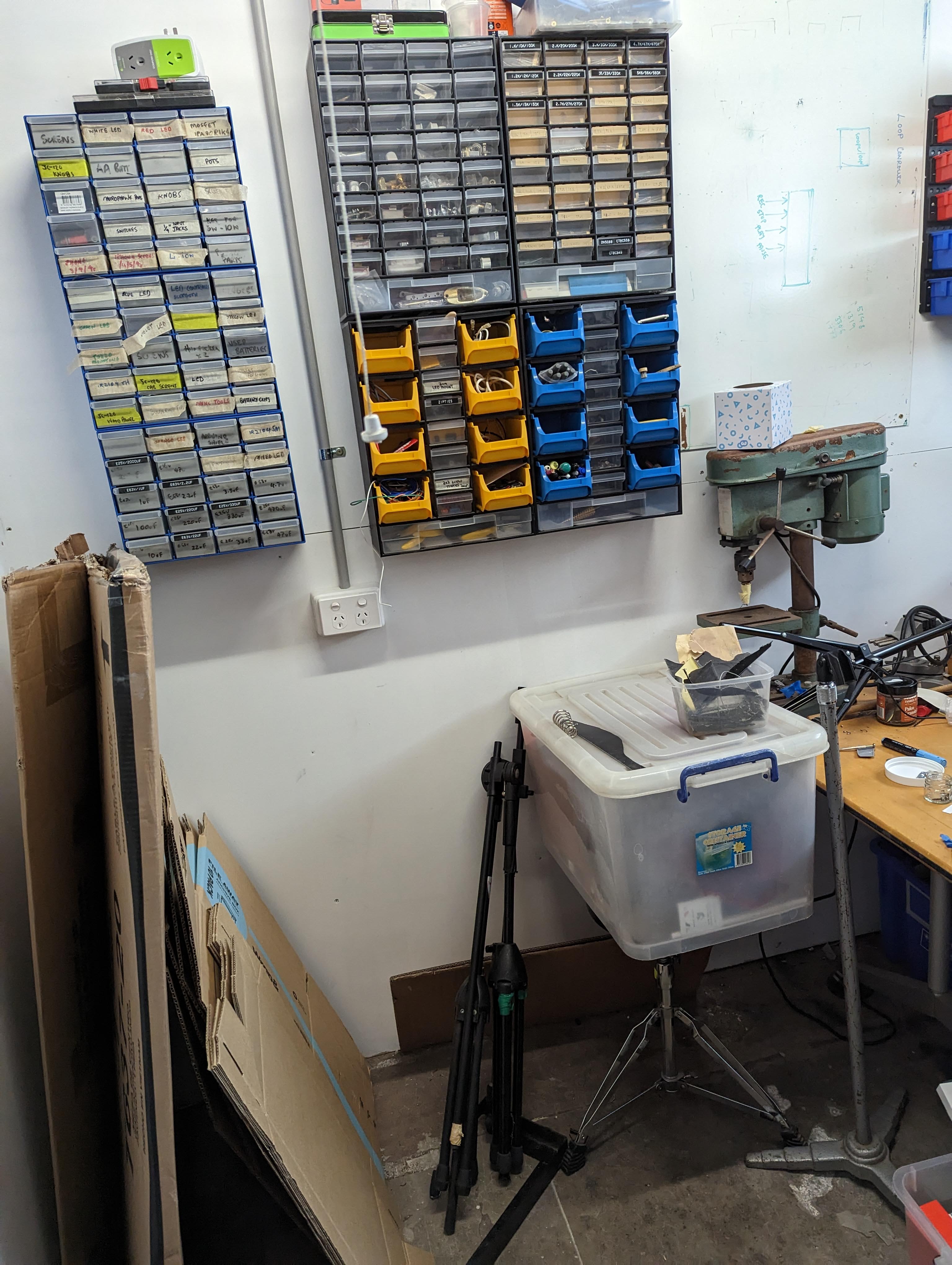 Barkvox studio, workshop, and gear