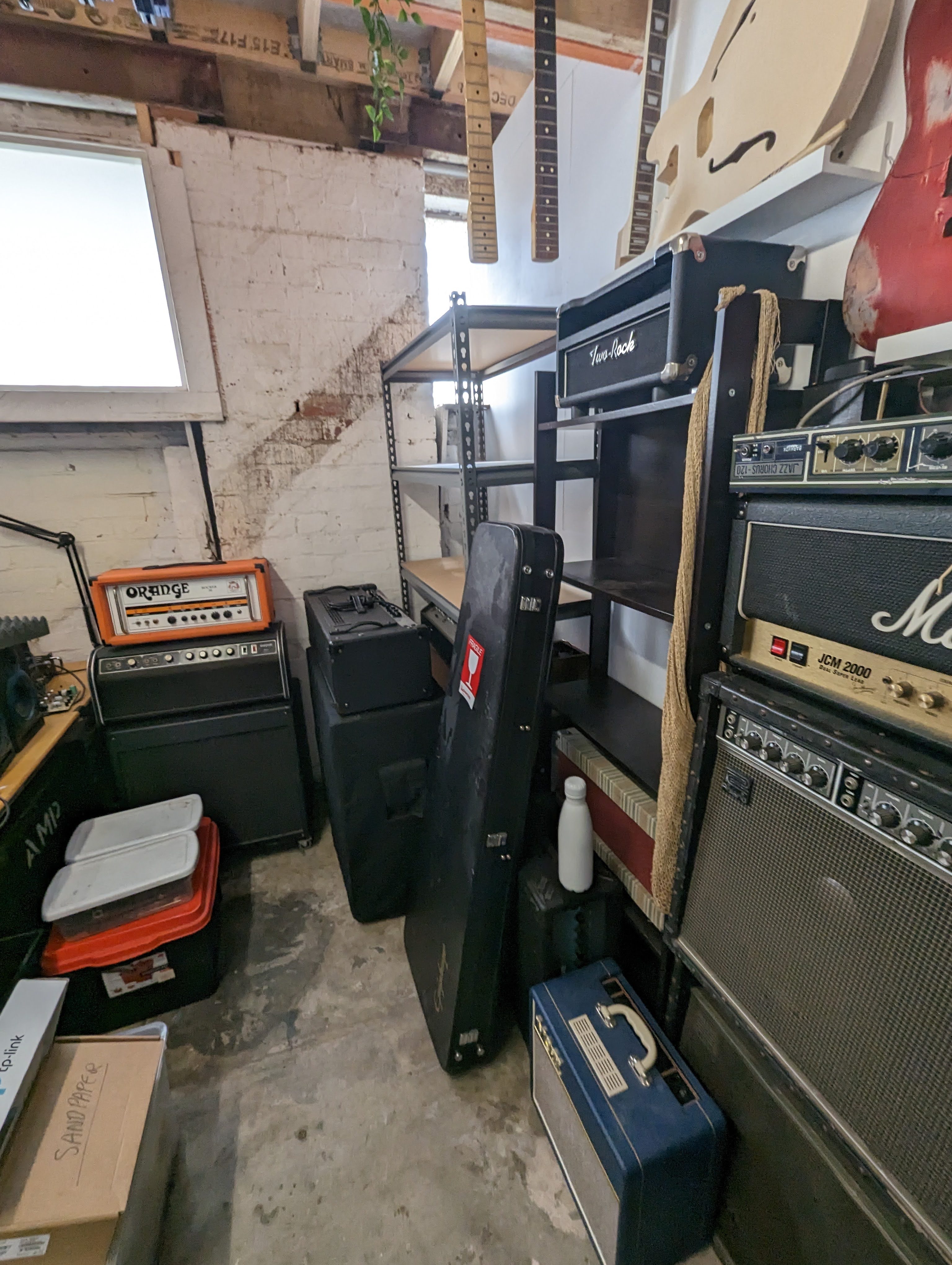 Barkvox studio, workshop, and gear