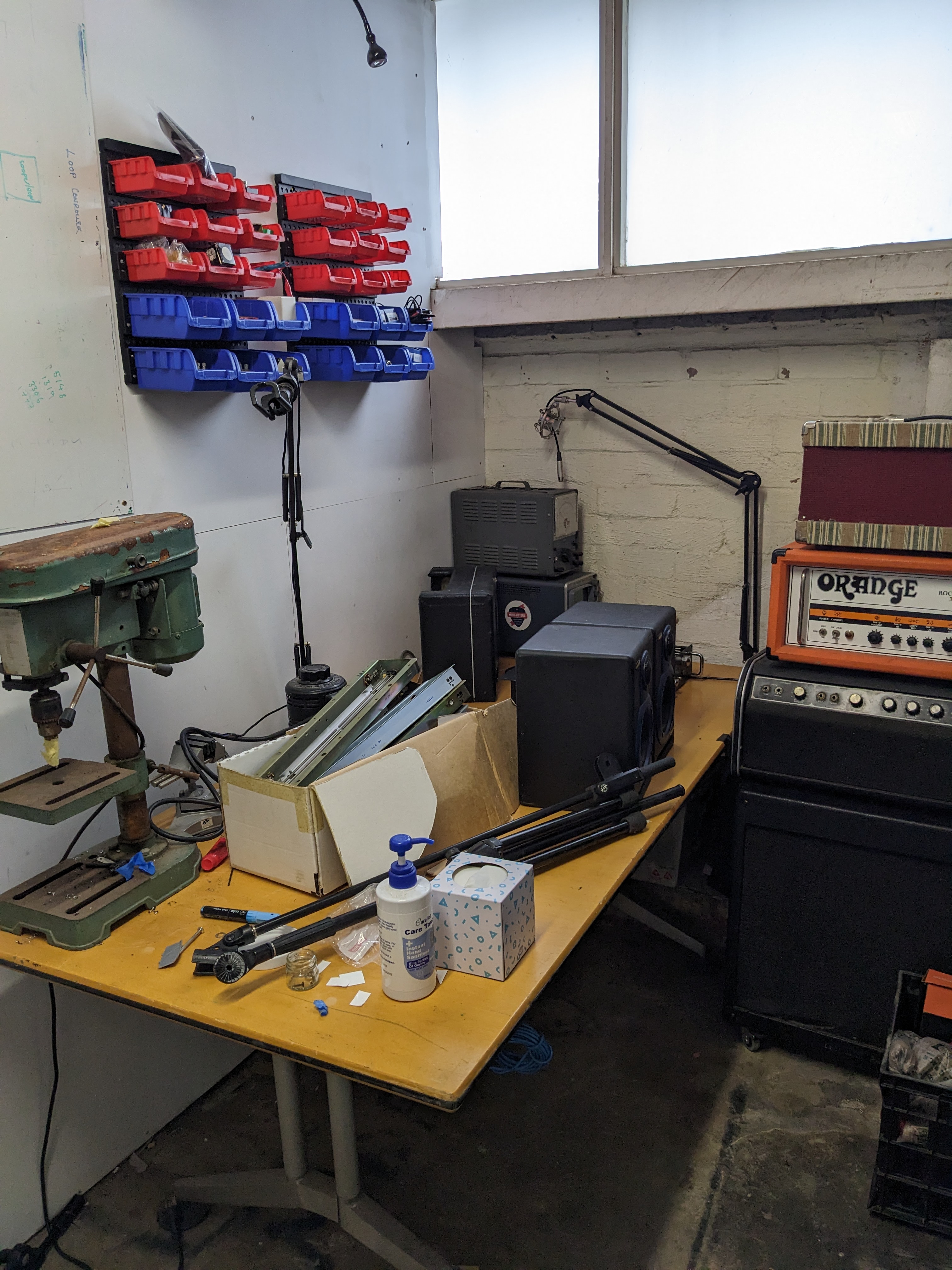 Barkvox studio, workshop, and gear