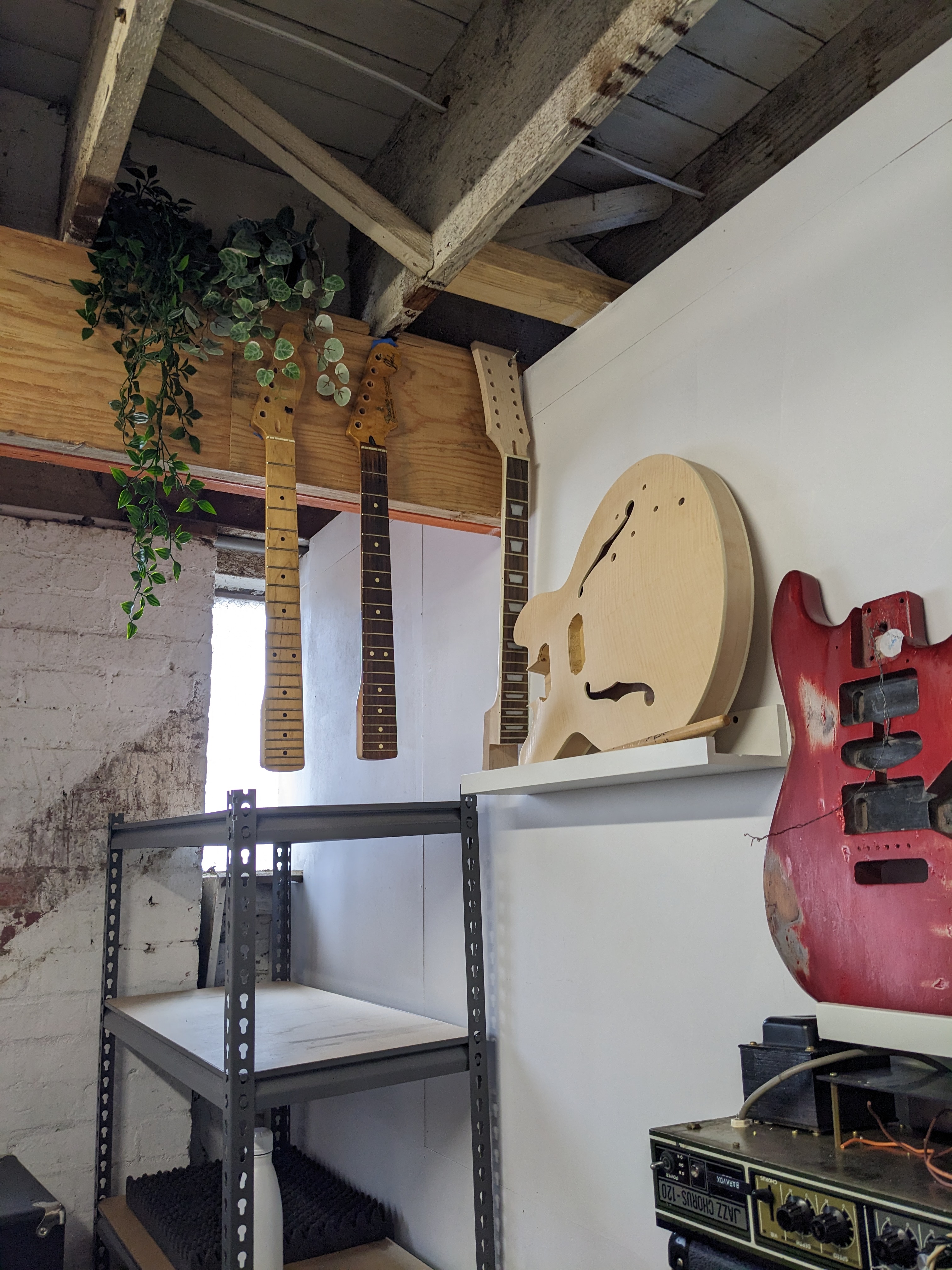 Barkvox studio, workshop, and gear