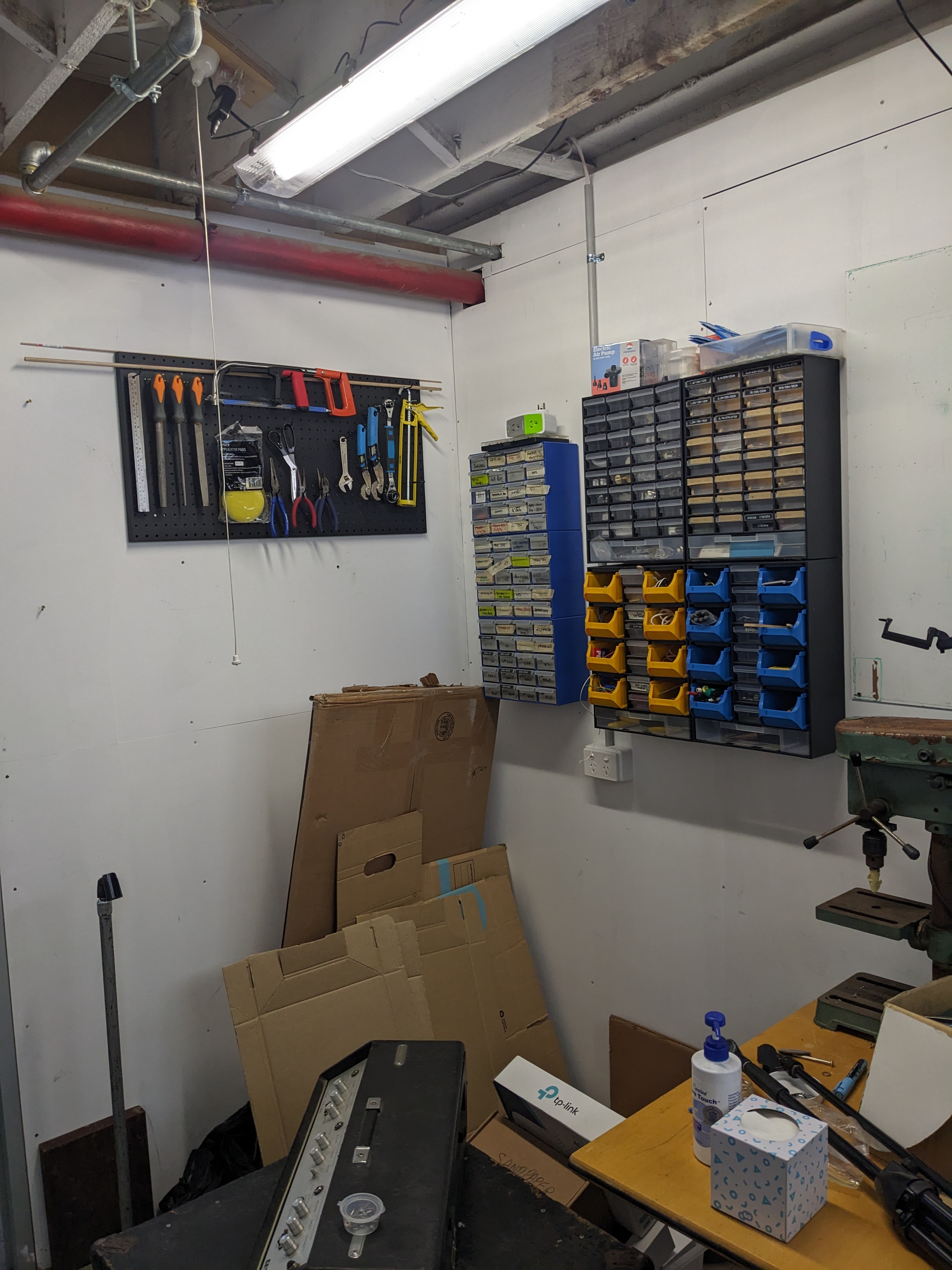 Barkvox studio, workshop, and gear